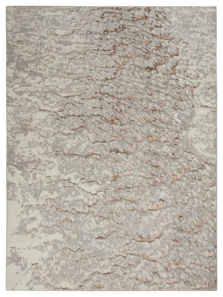 Nourison Glow 9' x 12' Grey Mocha Glam Indoor Rug