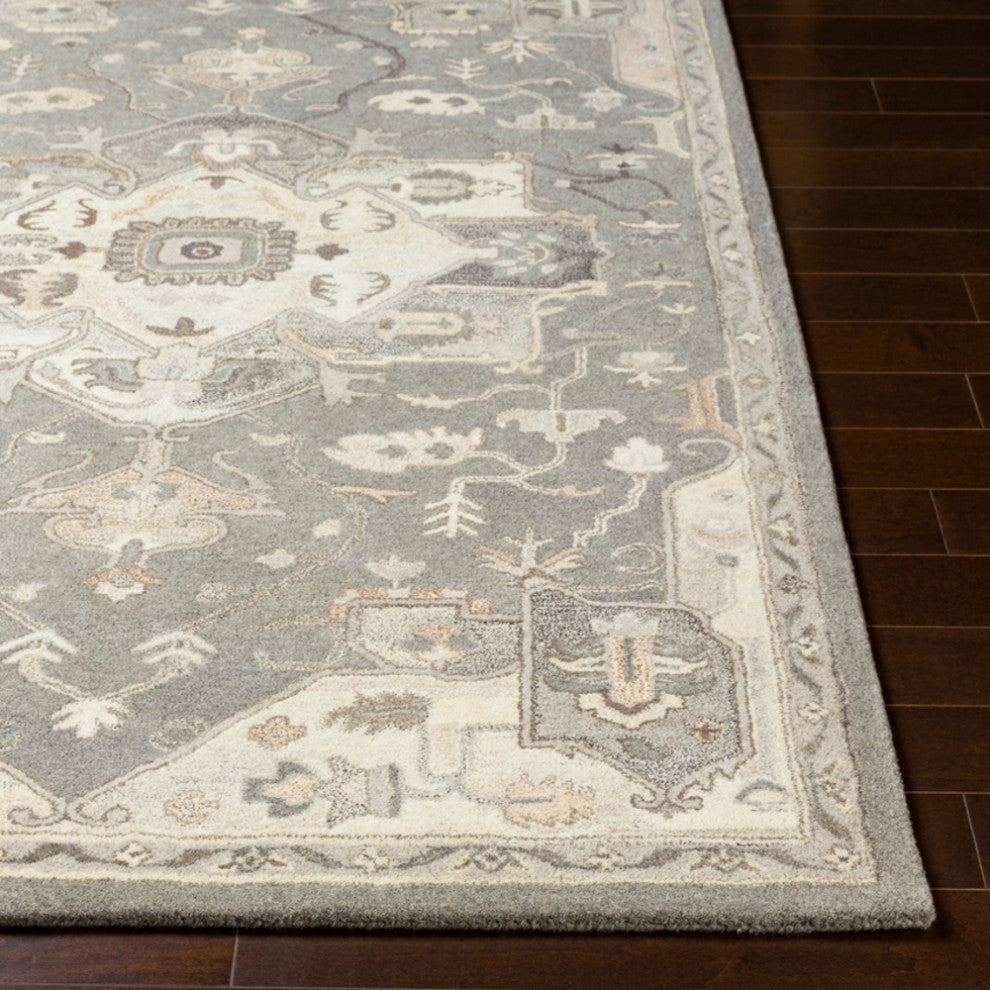 Surya Caesar CAE-1196 Traditional Area Rug, Charcoal, 3' x 12' Runner