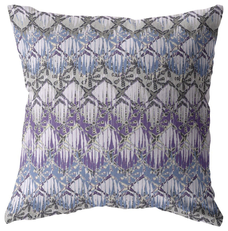 16 Purple Gray Hatch Decorative Suede Throw Pillow