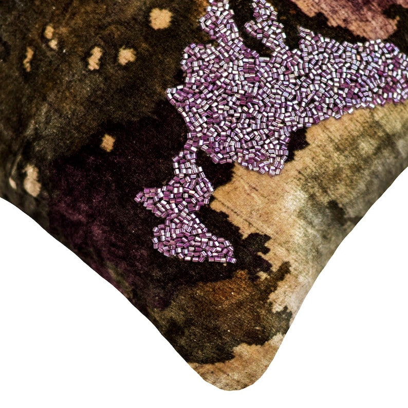 Throw Pillow Covers 24" x 24" Pillowcase Purple Velvet Abstract - Flora N Fauna