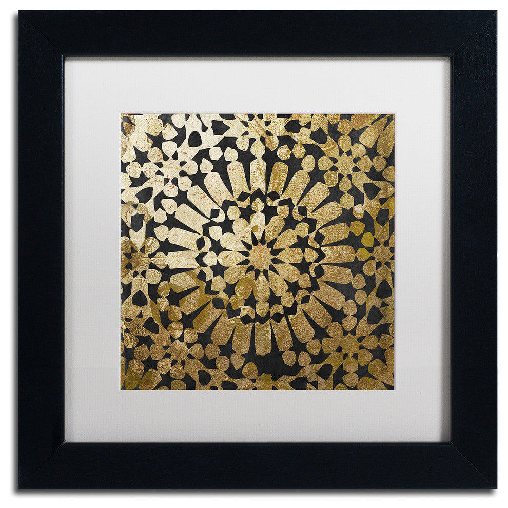 Color Bakery 'Moroccan Gold III', Black Frame, White Mat, 11x11