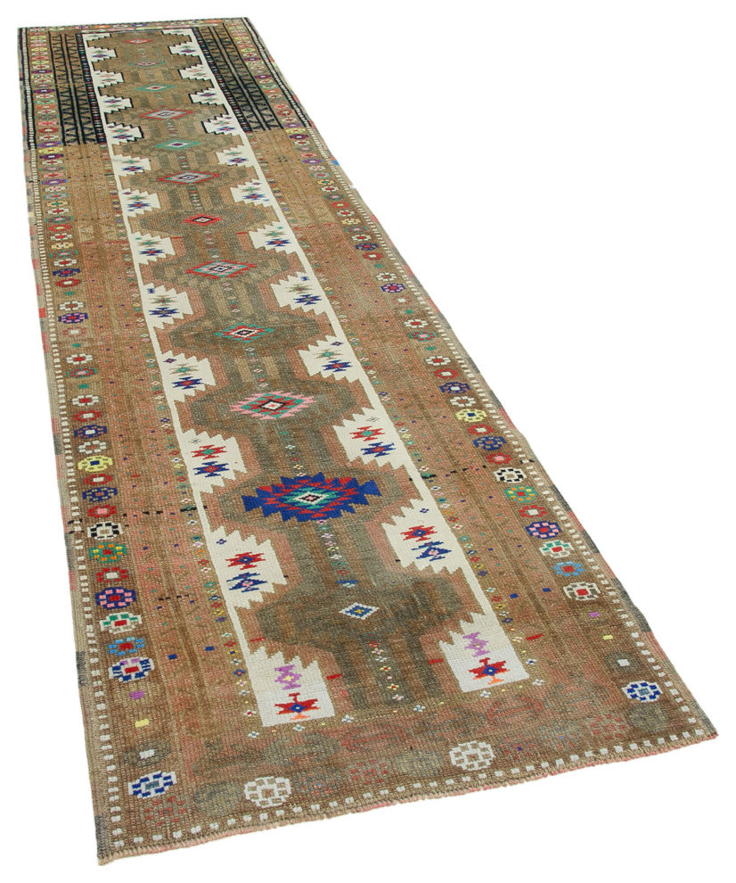 Rug N Carpet - Handmade Oriental 3' 1" x 12' 1" One-of-a-Kind Runner Rug