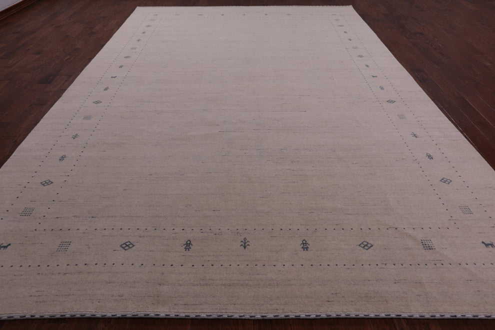 10' 1" X 14' 0" Hand-Knotted Persian Gabbeh Wool Rug Q11367
