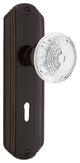 Deco Plate Double Dummy, Keyhole Crystal Meadows Knob, Timeless Bronze, DECCME