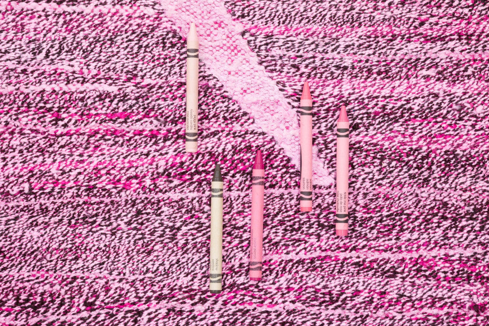 Pink New Contemporary Handwoven Kilim Runner 2' 9" x 14' 3", 33 in. x 171 in.