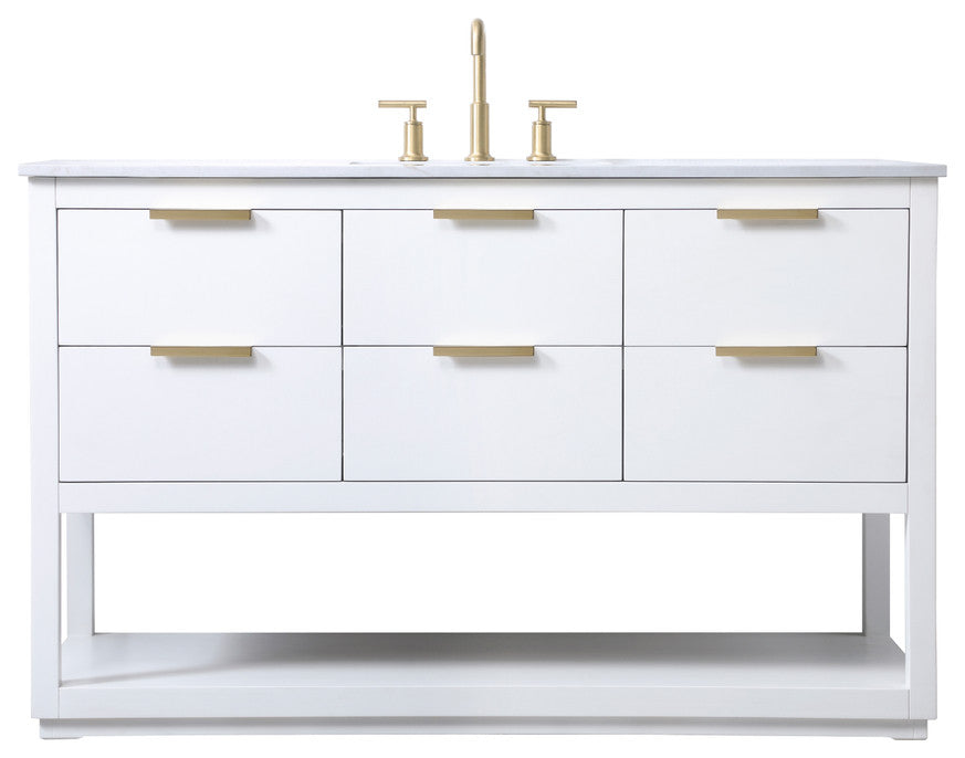 Louie 54" SIngle Bathroom Vanity, White