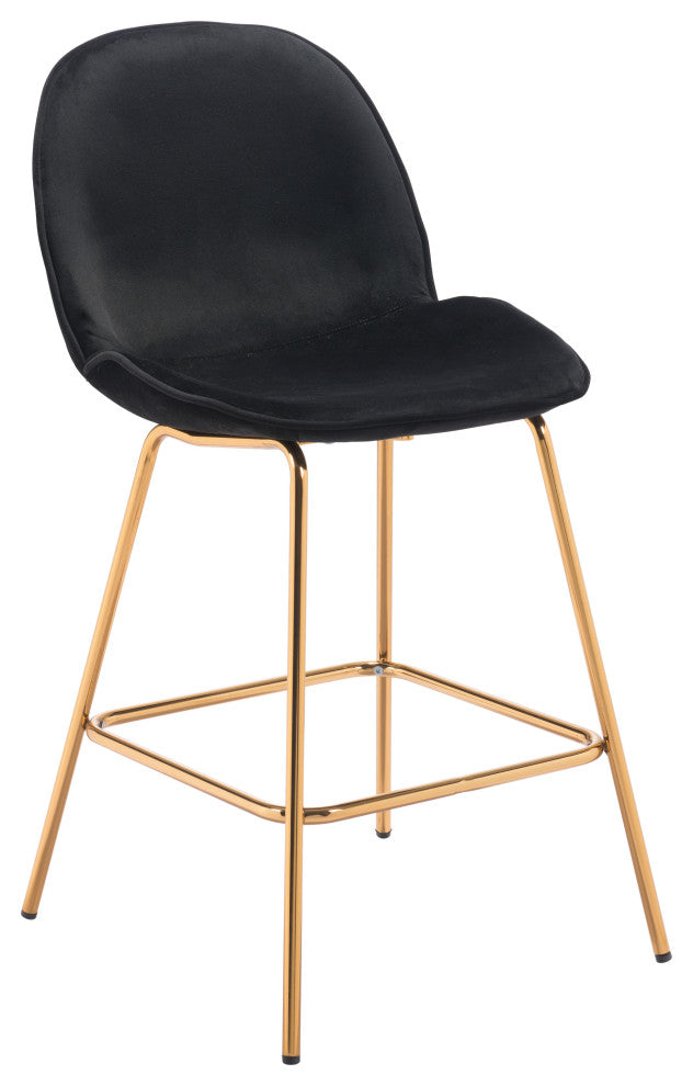 Siena Counter Chair, Set of 2 Black & Gold