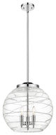 Deco Swirl Pendant, Polished Chrome, Clear Deco Swirl, Clear Deco Swirl