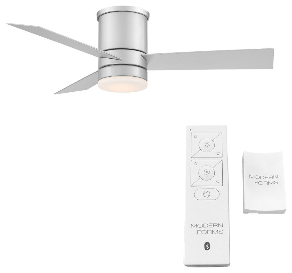 Axis 3-Blade Smart Flush Mount Ceiling Fan 44" Titanium, 2700K LED Kit