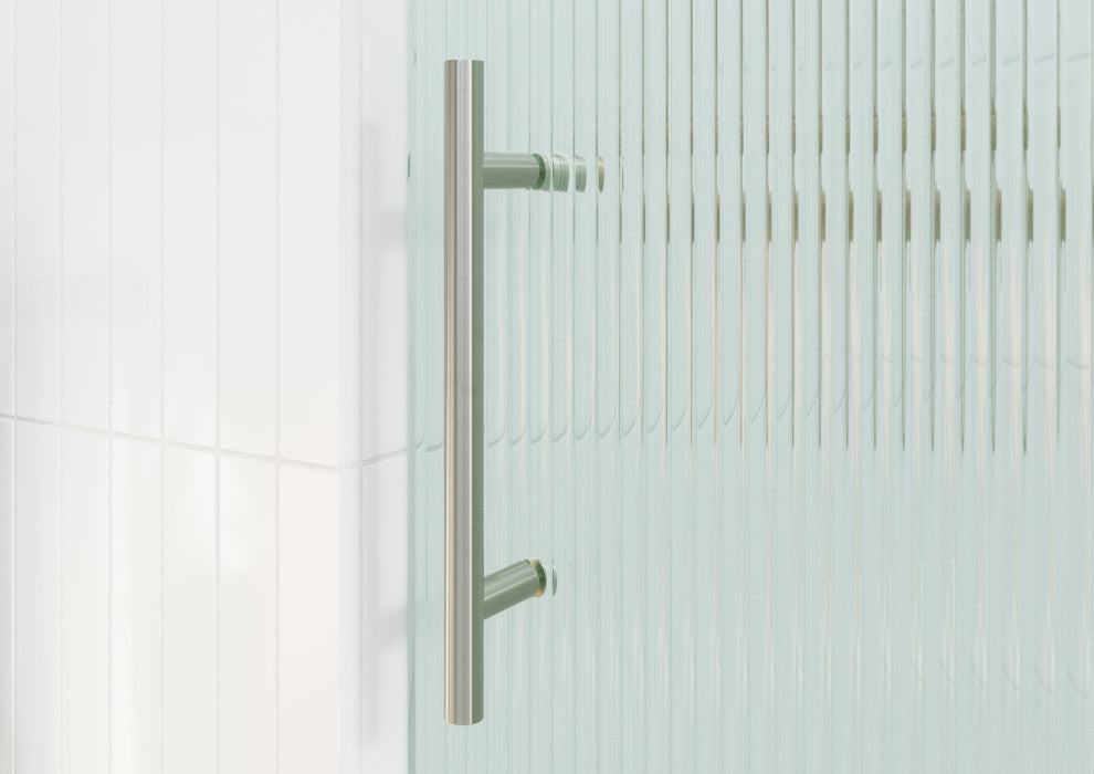 Galaxy 60"x78" Frameless Glass Sliding Shower Doors, Brushed Nickel, Right