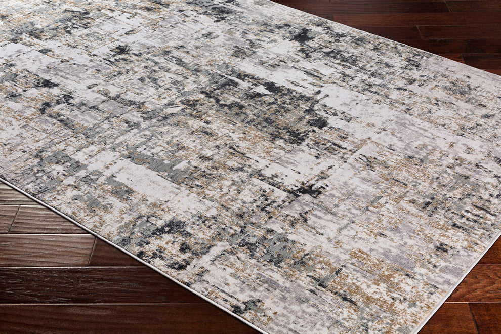 Surya Quatro QUA-2300 5'3"x7'3" Rug, Gray/Silver Gray/White/Beige/Tan