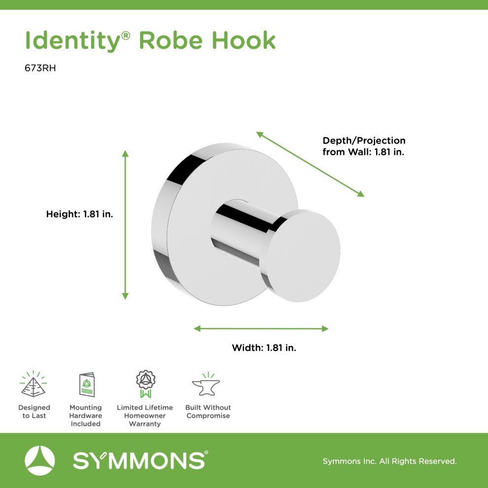 Identity Robe Hook, Chrome