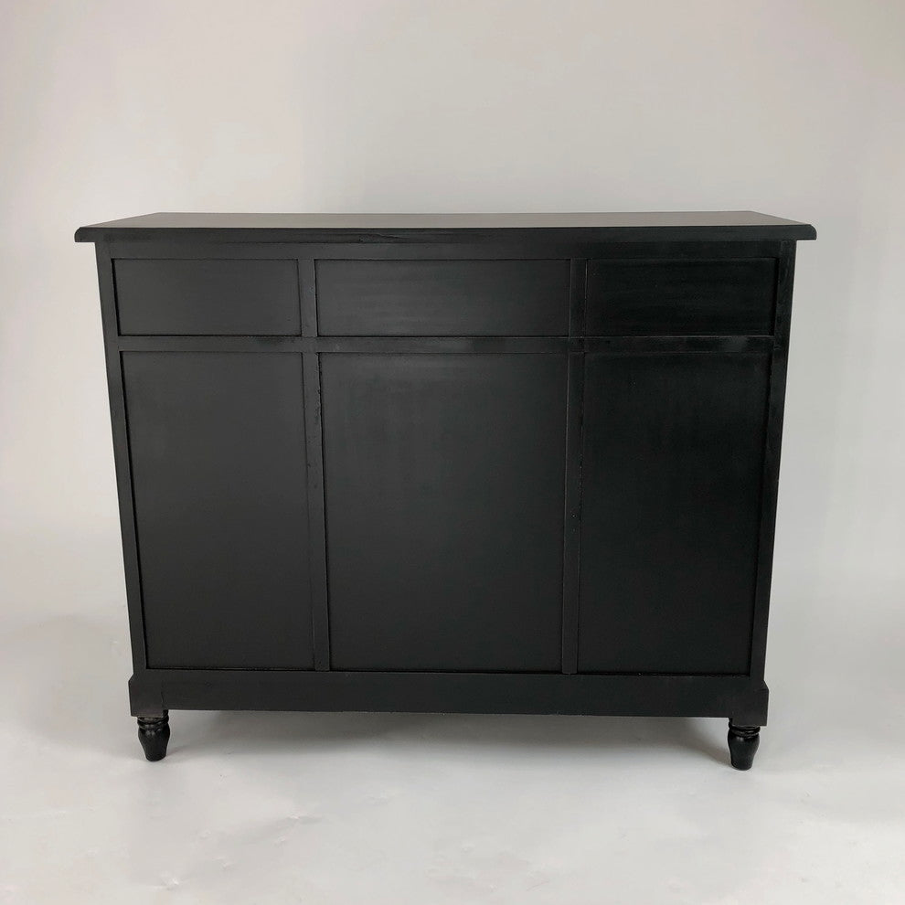 Wine Rack Sideboard, Aged Black
