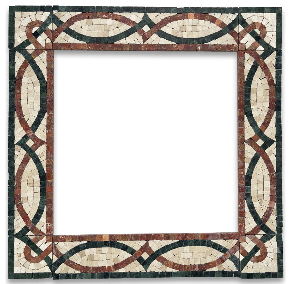 Asterales Red 2.8x11.8 Marble Mosaic Border Listello Tile Polished, 1 piece