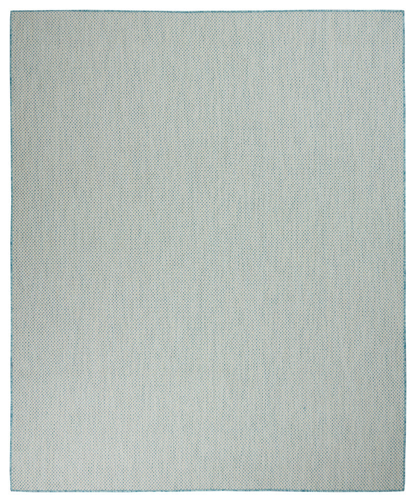 Nourison Courtyard 7' x 10' Ivory Aqua Modern Area Rug