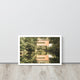 The Reflections of Wooddale Covered Bridge Aged Framed Photo Wall Art Print, White, 12" X 18"
