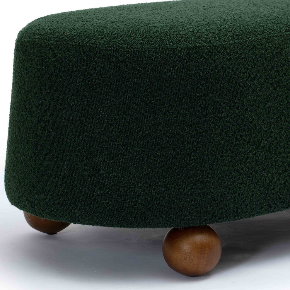 Jaine Large Ottoman, Boucle Forest Green