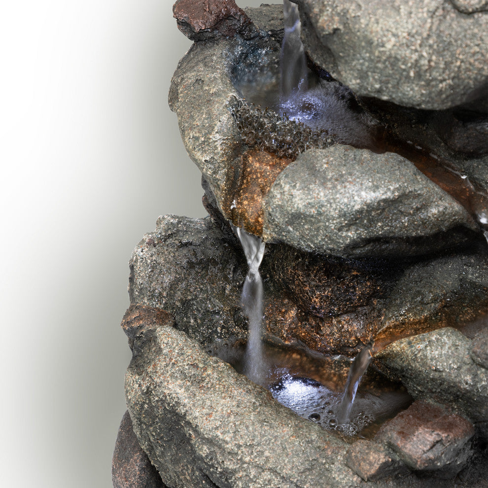Rainforest Rock Fountain with LED Light