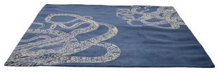 HAND TUFTED WOOL ECO-FRIENDLY AREA RUGS - Square,Blue Beige,Contemporary