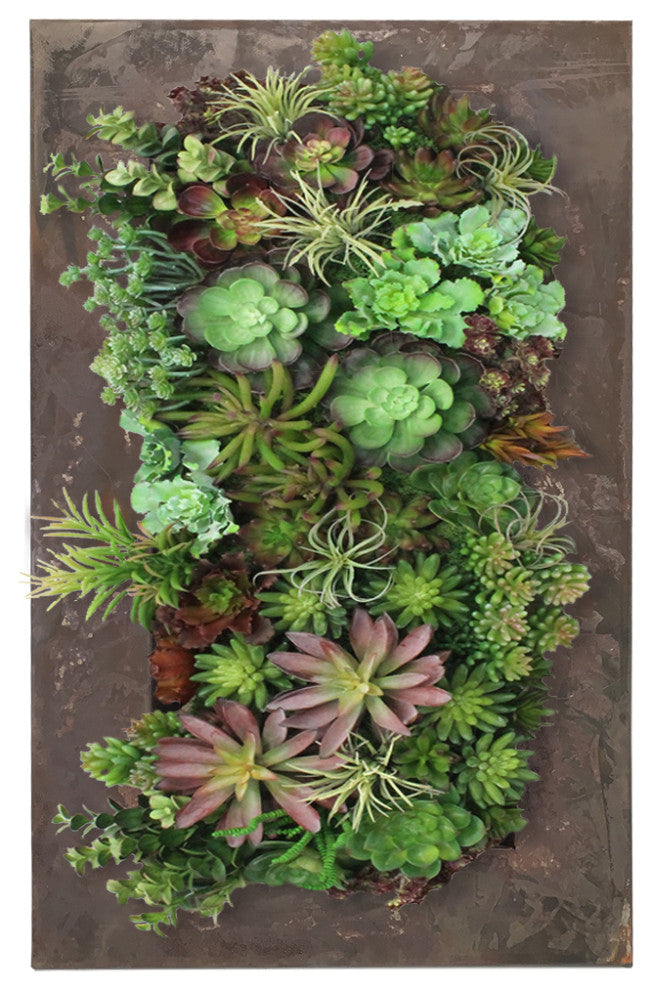 Modern Home Living Wall Galvanized Steel/Zinc Succulent Planter, Wall Mounted G
