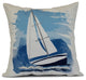 Sailing the Seas, Geometric Print Outdoor Pillow, Blue, 18"x18"