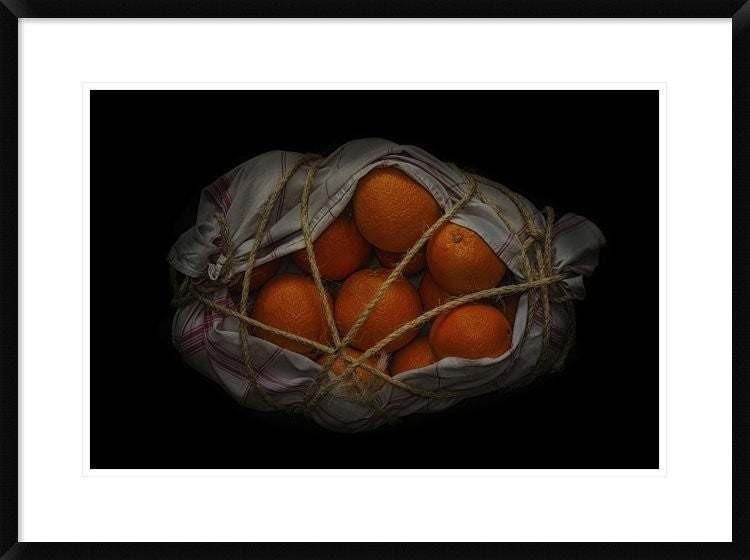 "Orange On Black" Framed Digital Print by Secundino Losada, 32x24"