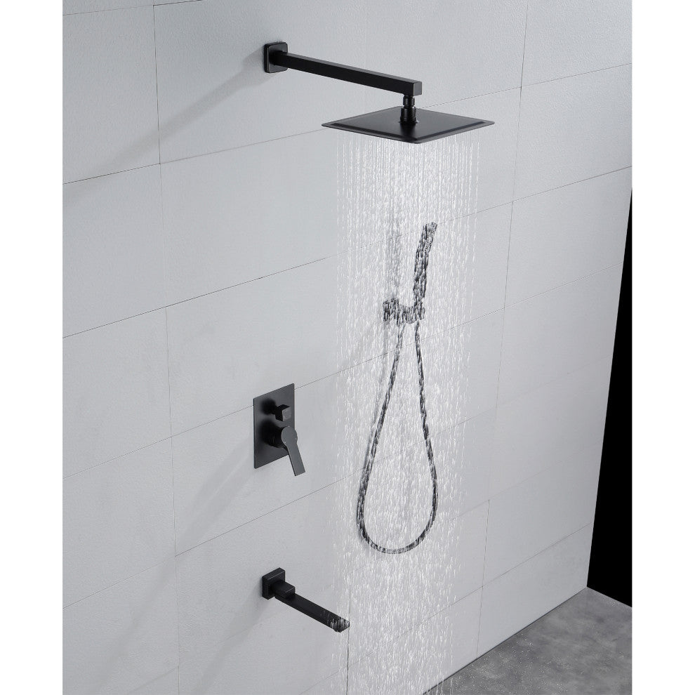 10" Shower System With Shower, Matte Black