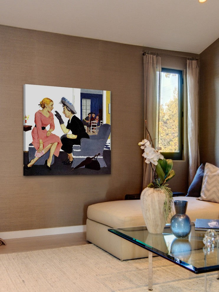 "Gossiping Neighbor" Painting Print on Canvas by George Hughes