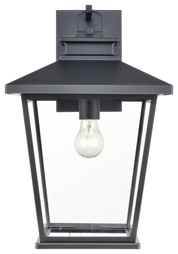 1 Light 11 in. Powder Coat Black Outdoor
