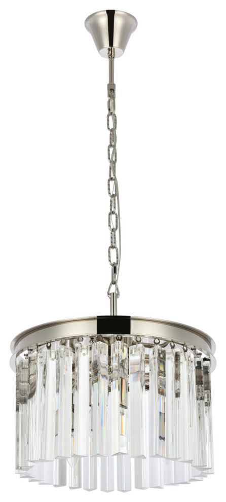 Elegant Lighting 1208D16/RC Sydney 3 Light 16"W Crystal Pendant - Polished