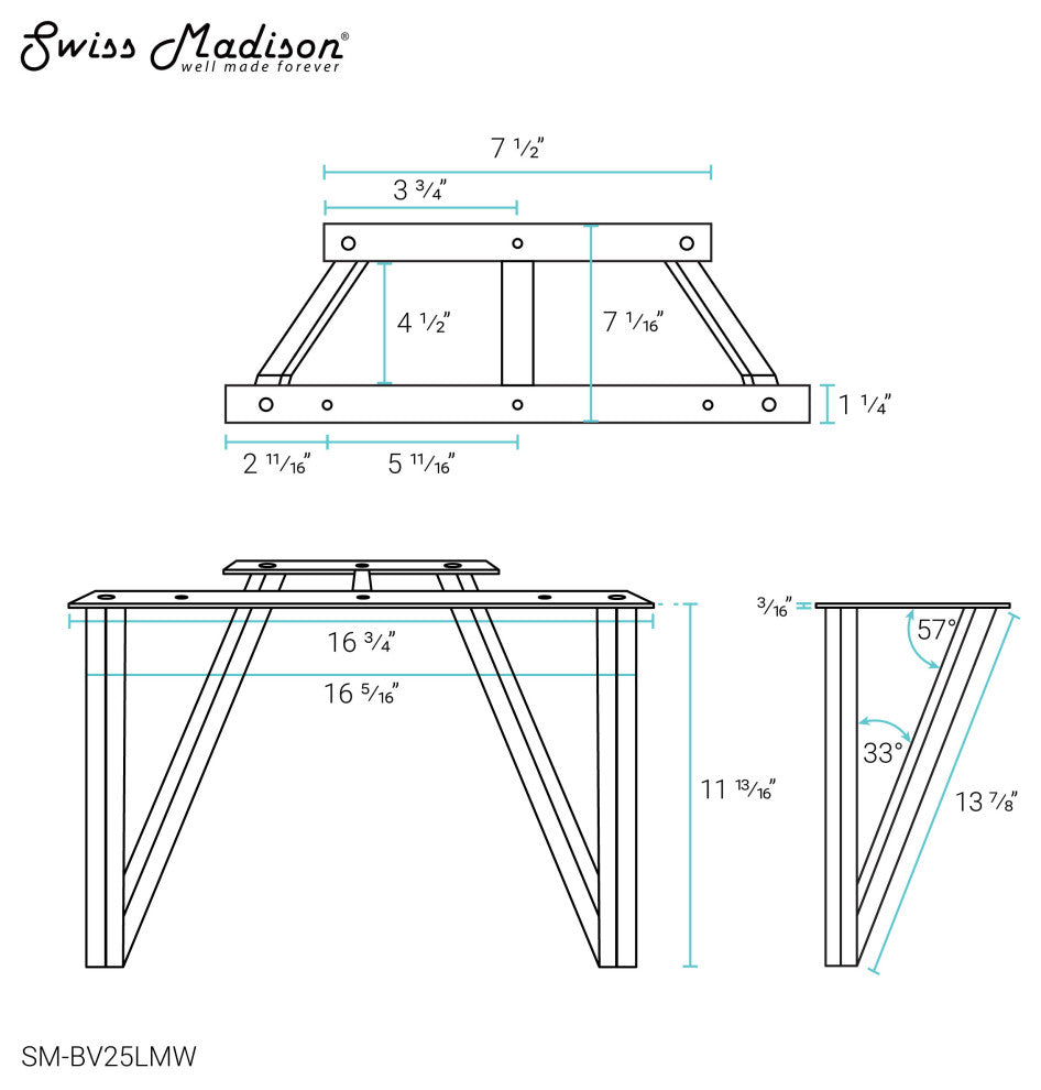 Annecy Vanity Legs, Set of 2, Matte White
