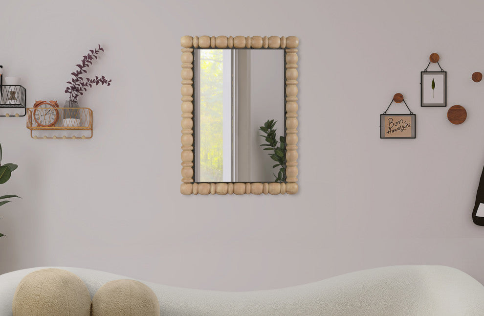 Aubrey Mirror, Natural, 26" W x 2" D x 36" H