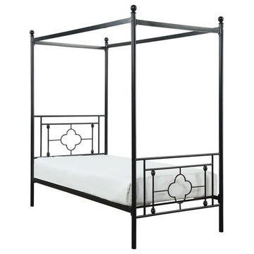 Lexicon Hosta Metal Frame Canopy Twin Platform Bed in Black