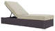 Espresso Beige Convene Outdoor Patio Chaise Lounge