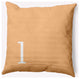 18" x 18" Modern Monogram Indoor/Outdoor Polyester Throw Pillow, Pale Gold