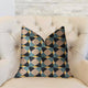 Shape Reflections Blue and Beige Luxury Throw Pillow, 26"x26"