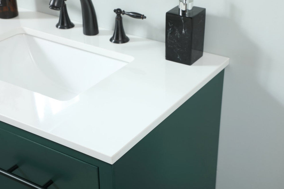 Home Living 19" Midcentury Modern Green-Light Bathroom Vanity