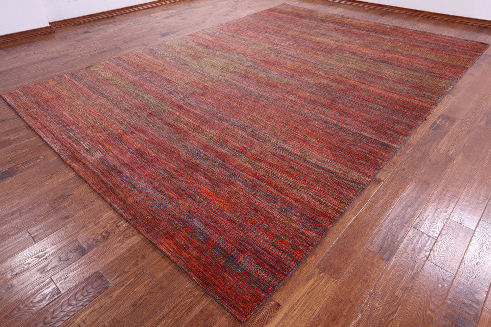 10' 0" X 14' 3" Super Savannah Gabbeh Hand Knotted Wool & Silk Rug - Q13069