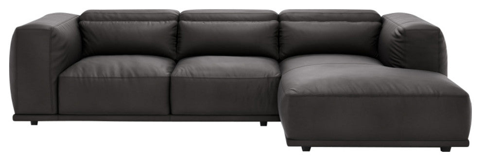 Thomas Sectional Sofa, Leather, Brownstone Leather, Right-Facing Chaise
