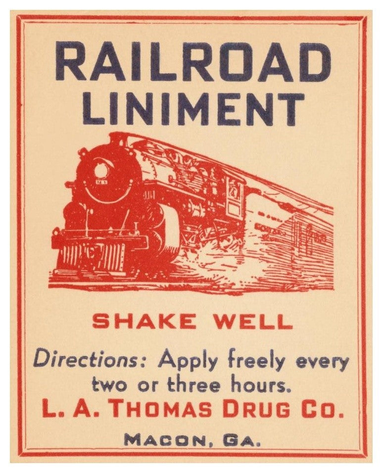 "Railroad Liniment" Digital Paper Print by Vintage Booze Labels, 20"x24"