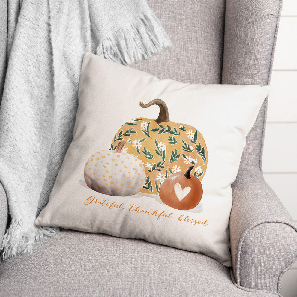 Patterend Pumpkins 18x18 Indoor/Outdoor Pillow