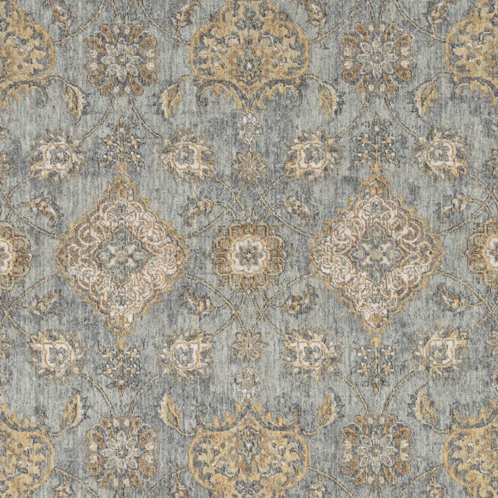 HomeRoots 5'x8' Sage Green Machine Woven Traditional Indoor Area Rug