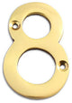 3" Brass Numeral, 8, Polished Brass