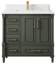 Aberdeen 36 Center Sink Bath Vanity in Pewter Green 1.5" Empira Quartz
