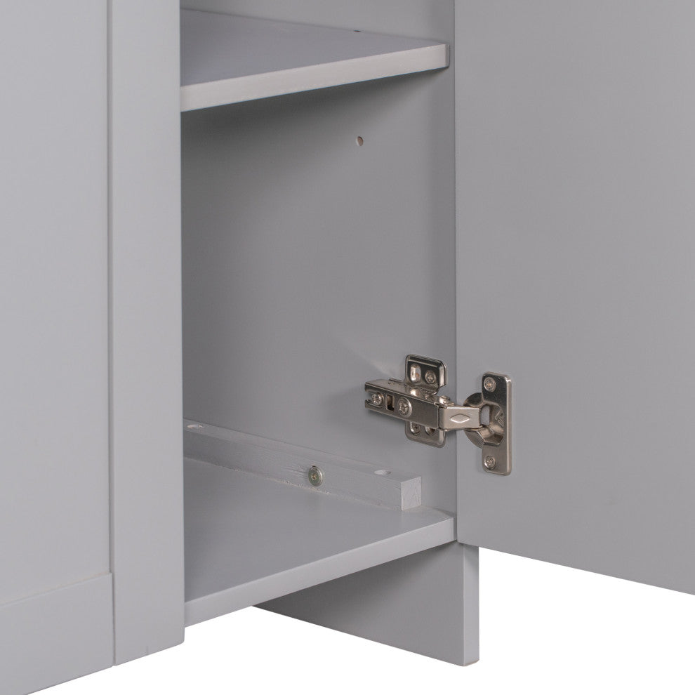 30 Inch MDF Freestanding Bathroom Vanity Set with Ceramic Sink, Grey