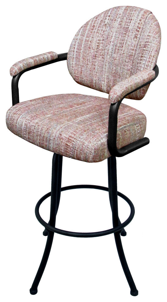 Swivel Counter Metal Pub Set - M-70 Stools 26" or 30", Watusi Madder - Grey, 30", Crackle Glass