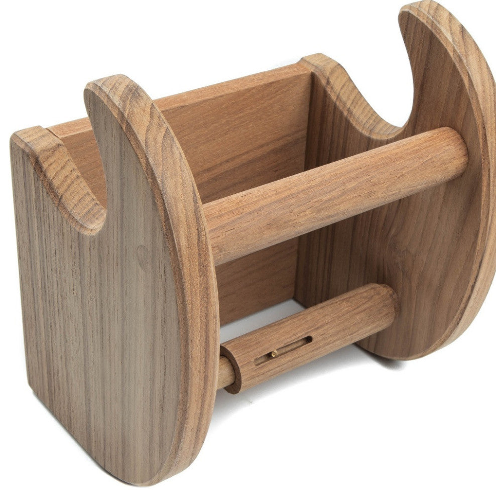 Traditional Solid Teak Magazine and Toilet Paper Holder