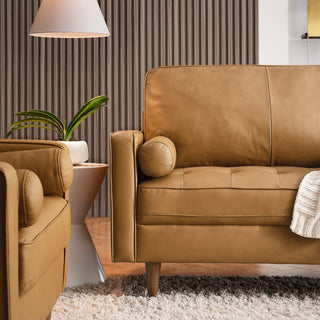 Valour 88" Leather Sofa, Tan