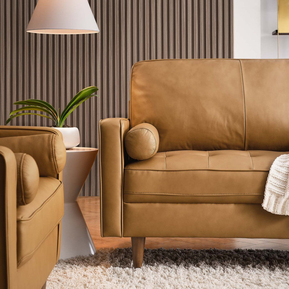 Valour 88" Leather Sofa, Tan