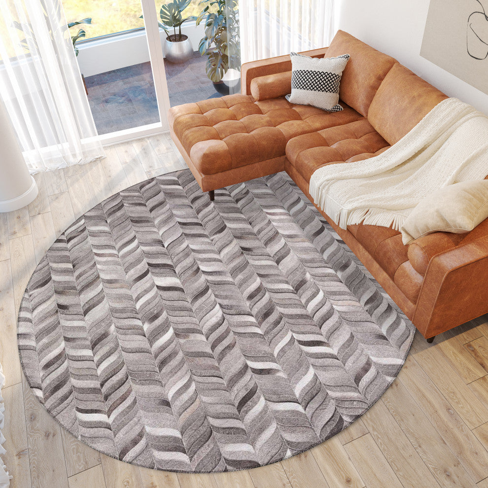Indoor/Outdoor Stetson SS11 Flannel Machine Washable 10' x 10' Round Rug